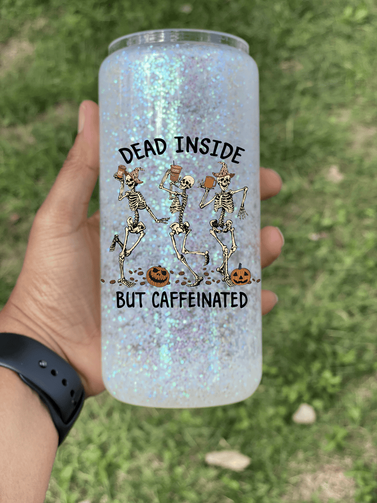 Dead Inside Snow Globe Glass Cup-Drinkware-Stay Foxy Boutique, Florissant, Missouri