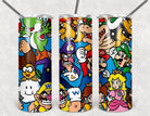 Mario Character Collage Tumbler-Drinkware-Stay Foxy Boutique, Florissant, Missouri