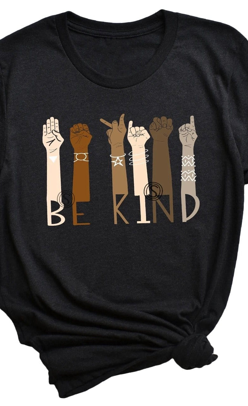 Be Kind Sign Language Graphic T #143-Graphic T-Stay Foxy Boutique, Florissant, Missouri