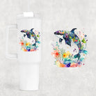 Floral Orca 40 oz Tumbler-Stay Foxy Boutique, Florissant, Missouri