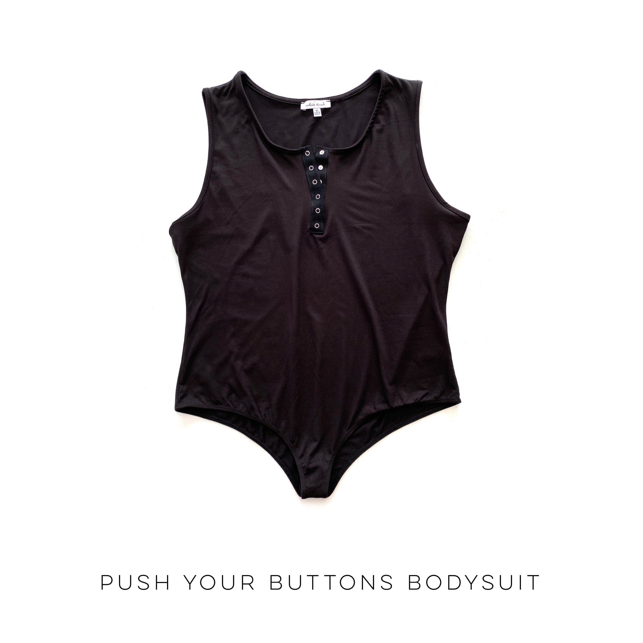 Push Your Buttons Bodysuit-White Birch-Stay Foxy Boutique, Florissant, Missouri