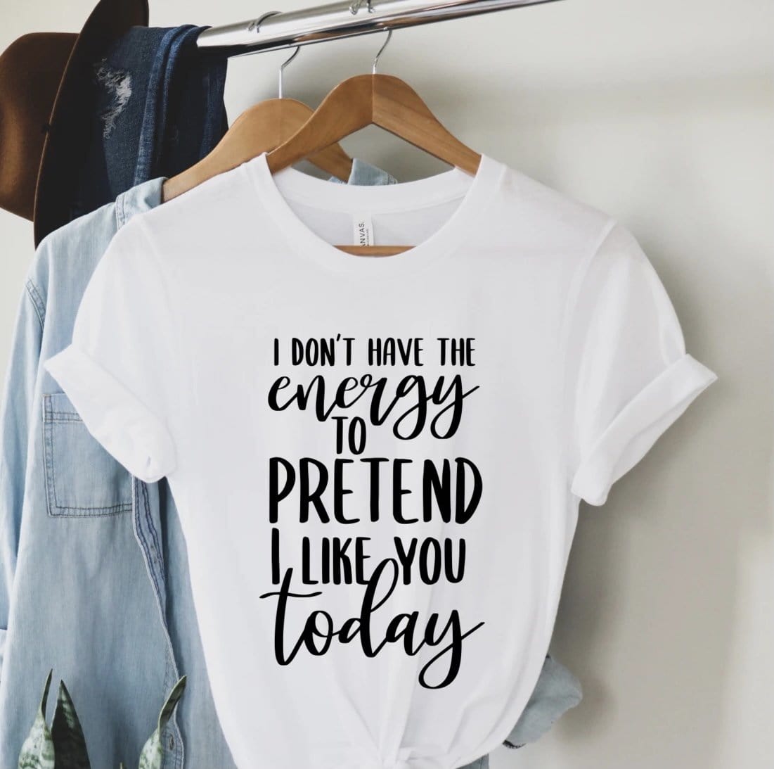 I Don’t Have The Energy To Pretend I Like You Today Graphic T-Graphic T-Stay Foxy Boutique, Florissant, Missouri