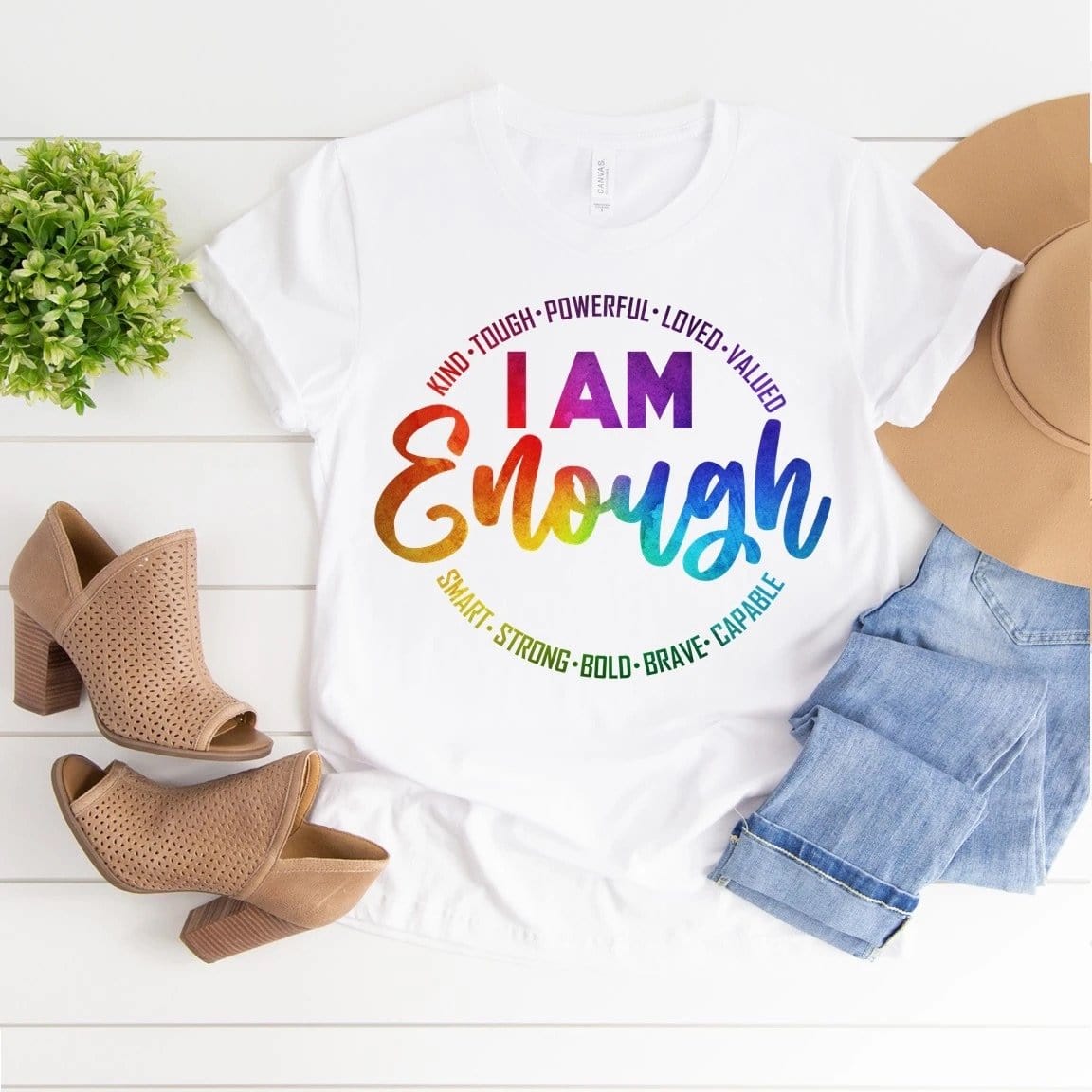 I am Enough Graphic T #197-Graphic T-Stay Foxy Boutique, Florissant, Missouri