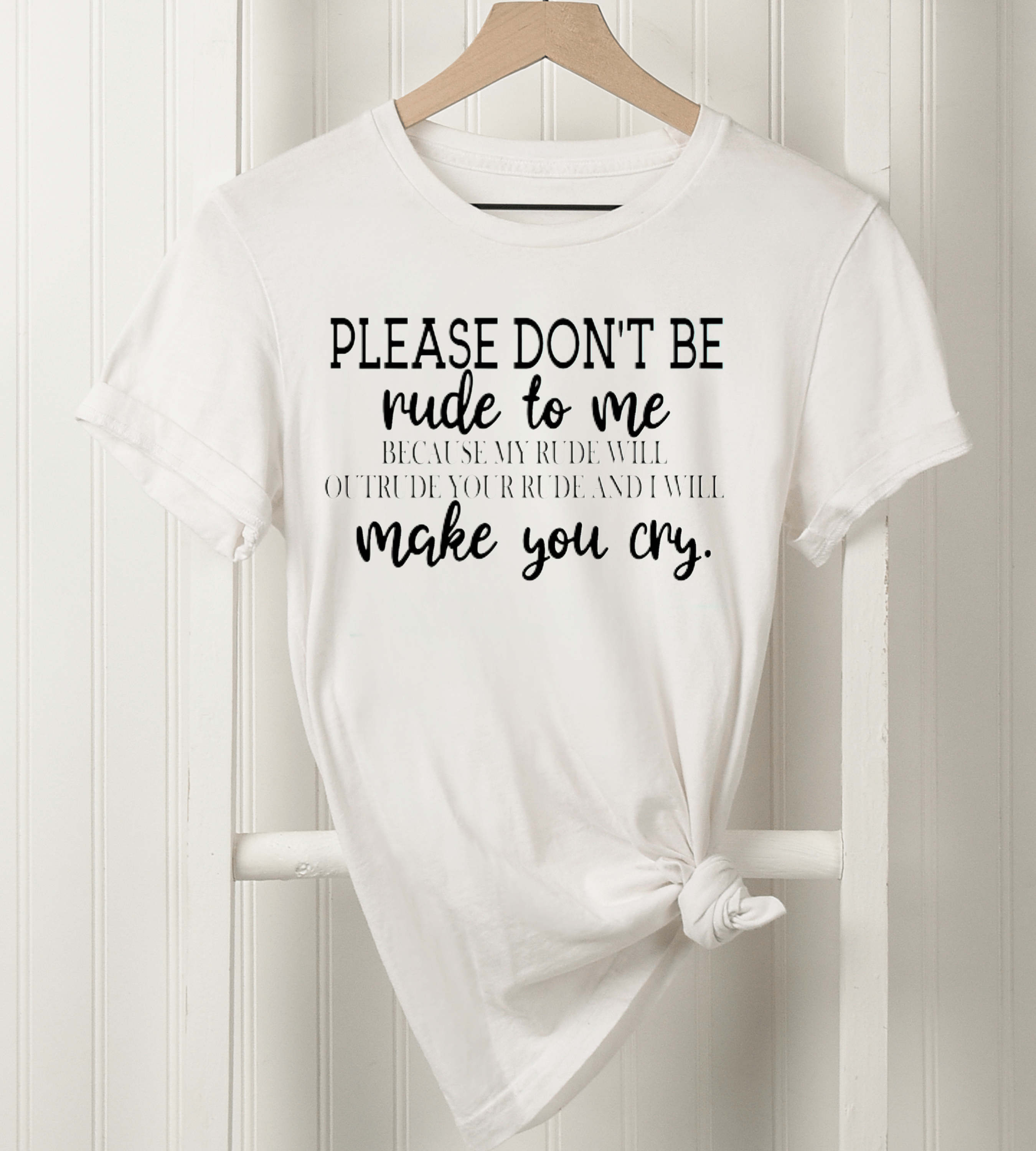 Please Don’t Be Rude To Me Graphic T-Graphic T-Stay Foxy Boutique, Florissant, Missouri