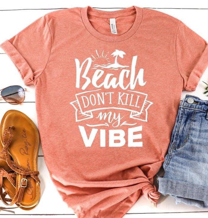 Beach Don't Kill My Vibe Graphic T #240-Graphic T-Stay Foxy Boutique, Florissant, Missouri
