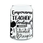 Teacher Glass Cup with clear straw and bamboo lid-Stay Foxy Boutique, Florissant, Missouri