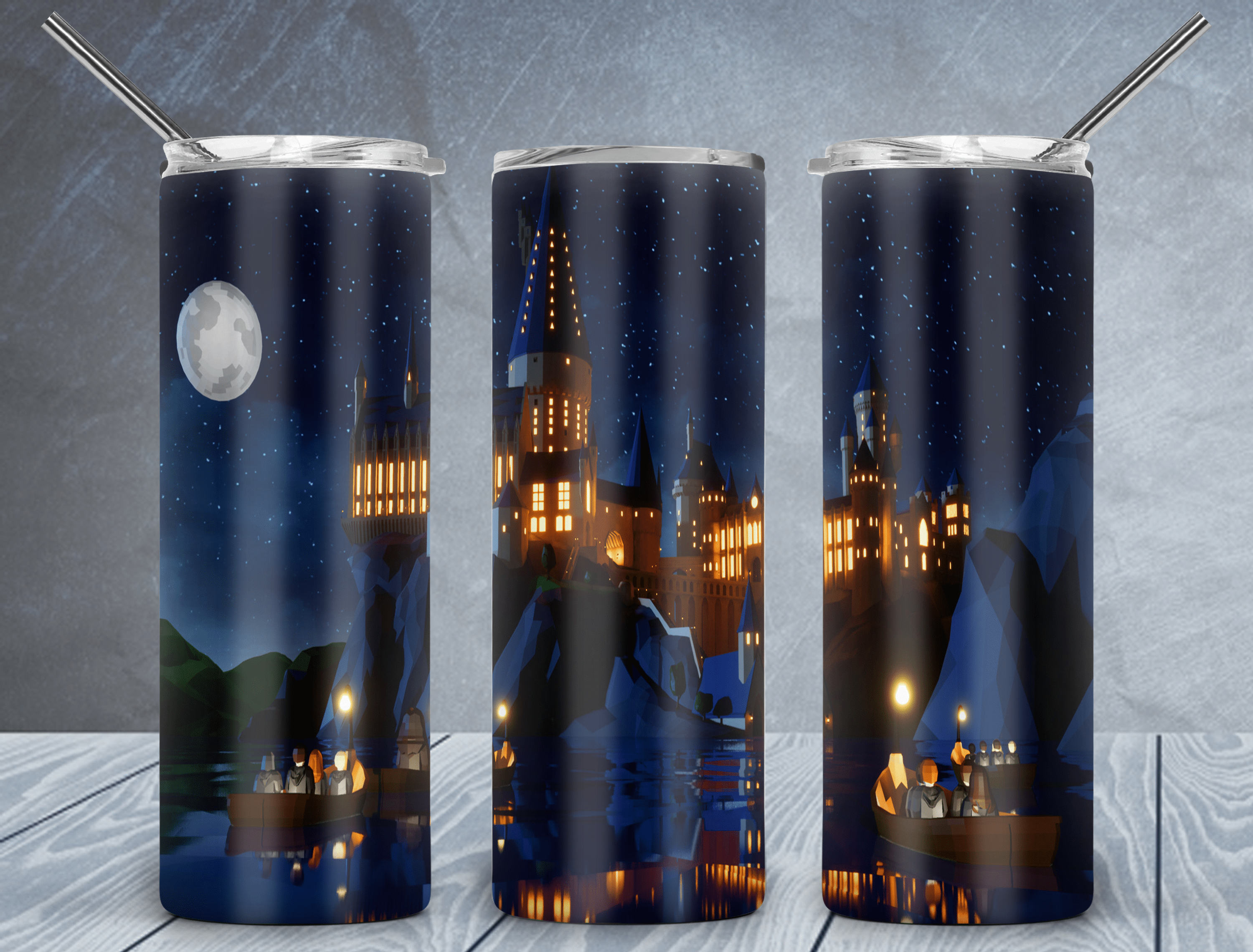 Moonlight Castle Tumbler-Drinkware-Stay Foxy Boutique, Florissant, Missouri
