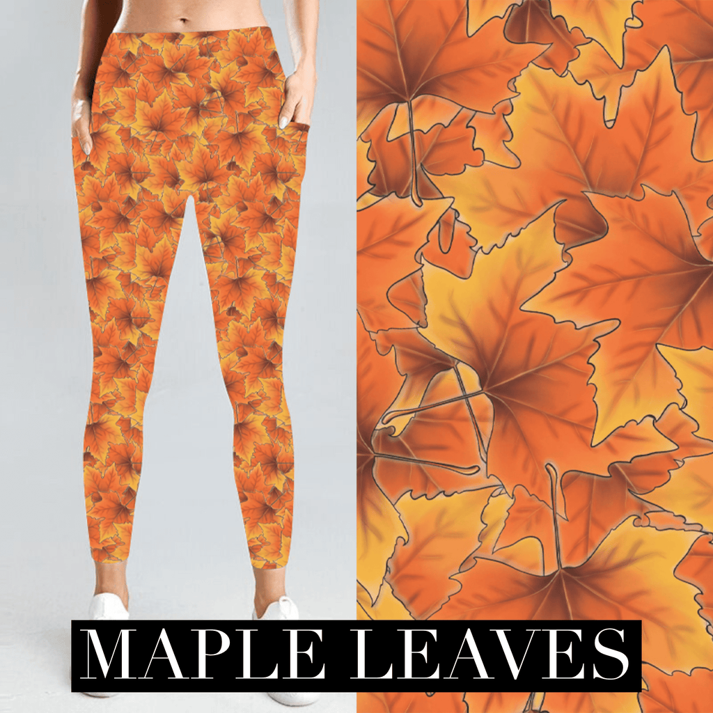 Maple Leaves Leggings-Stay Foxy Boutique, Florissant, Missouri