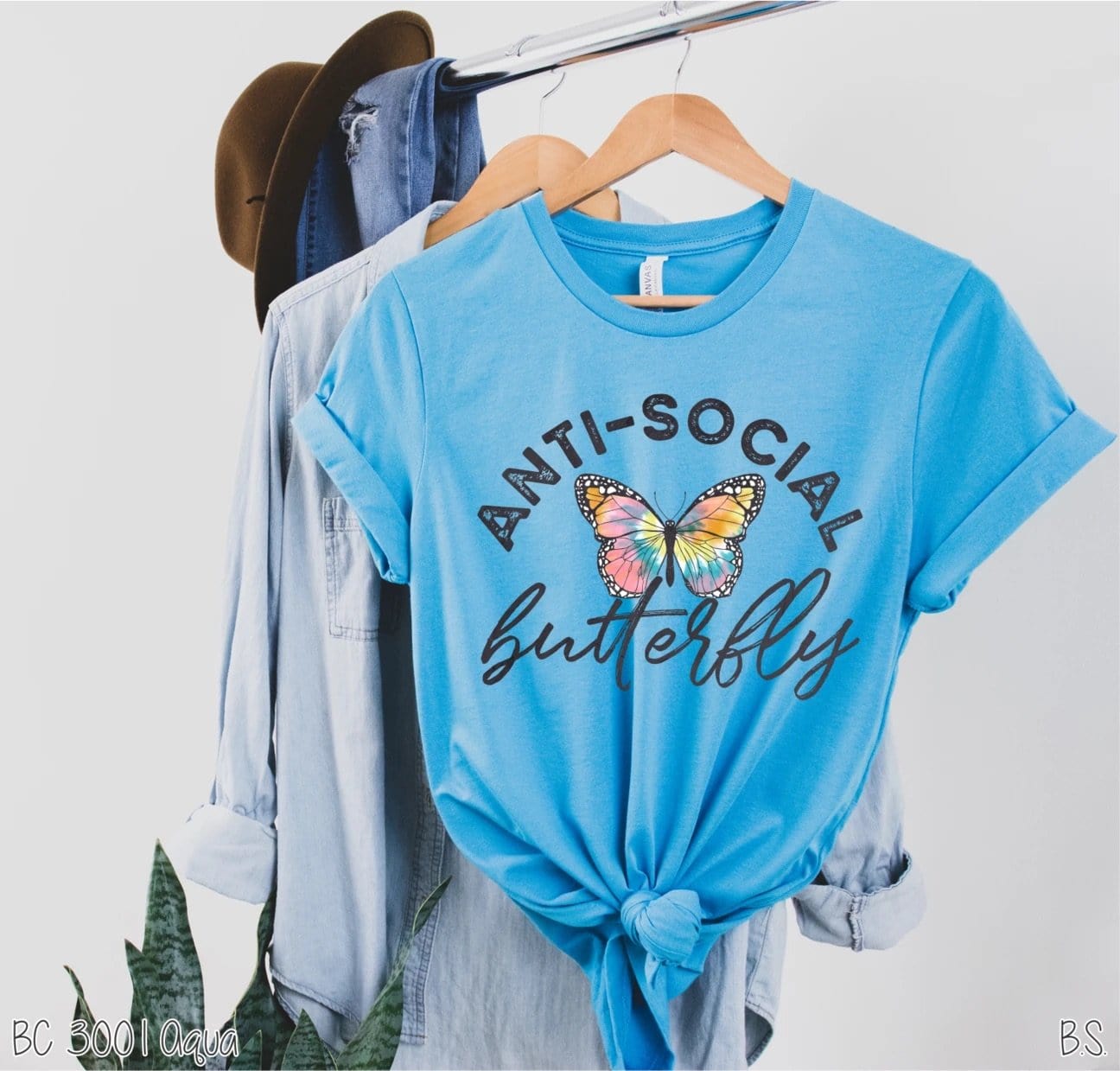 Anti-Social Butterfly Graphic T-Graphic T-Stay Foxy Boutique, Florissant, Missouri