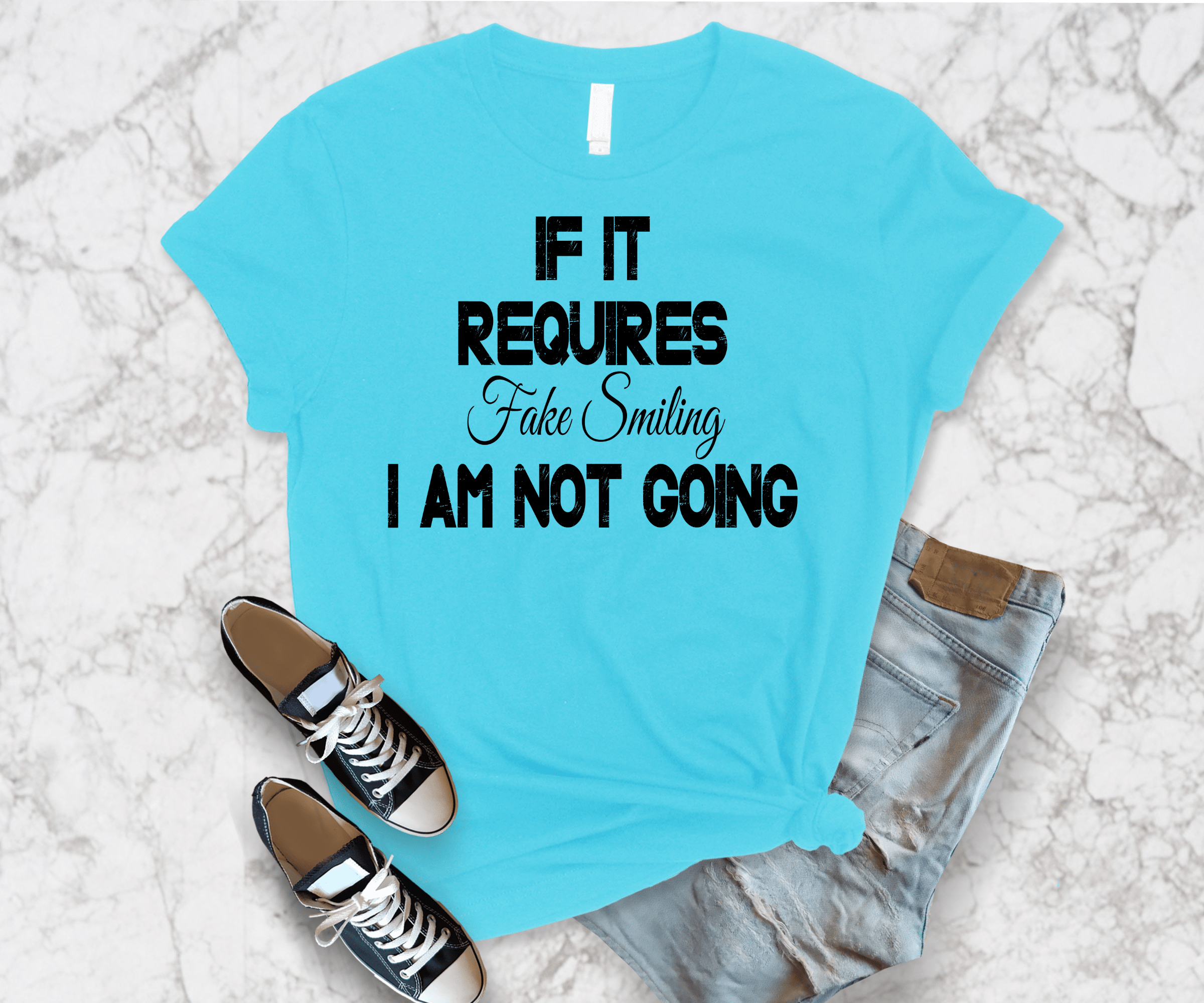 Fake Smile Graphic T-Graphic T-Stay Foxy Boutique, Florissant, Missouri