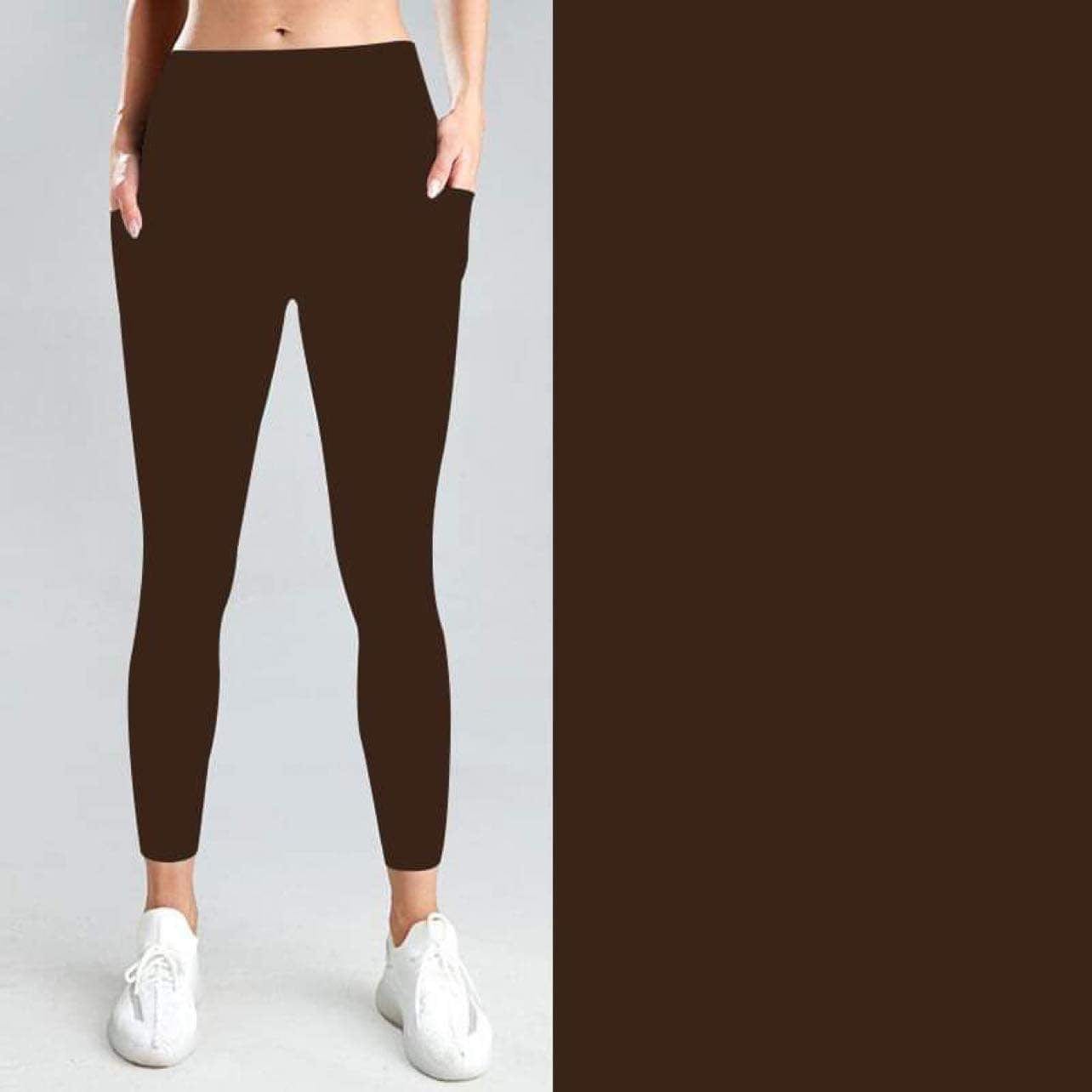 Chocolate Solid Leggings-Stay Foxy Boutique, Florissant, Missouri