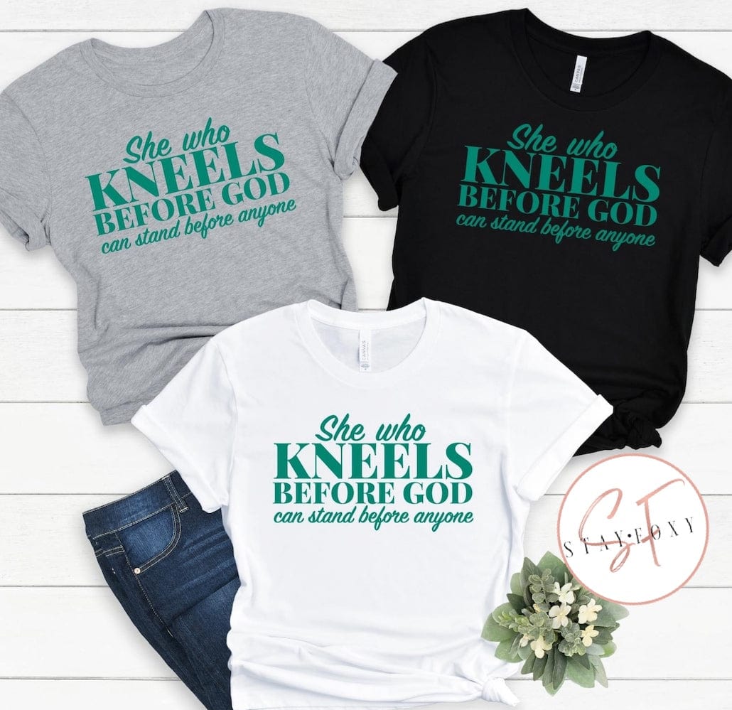 Kneels Before God Graphic T #307-Graphic T-Stay Foxy Boutique, Florissant, Missouri