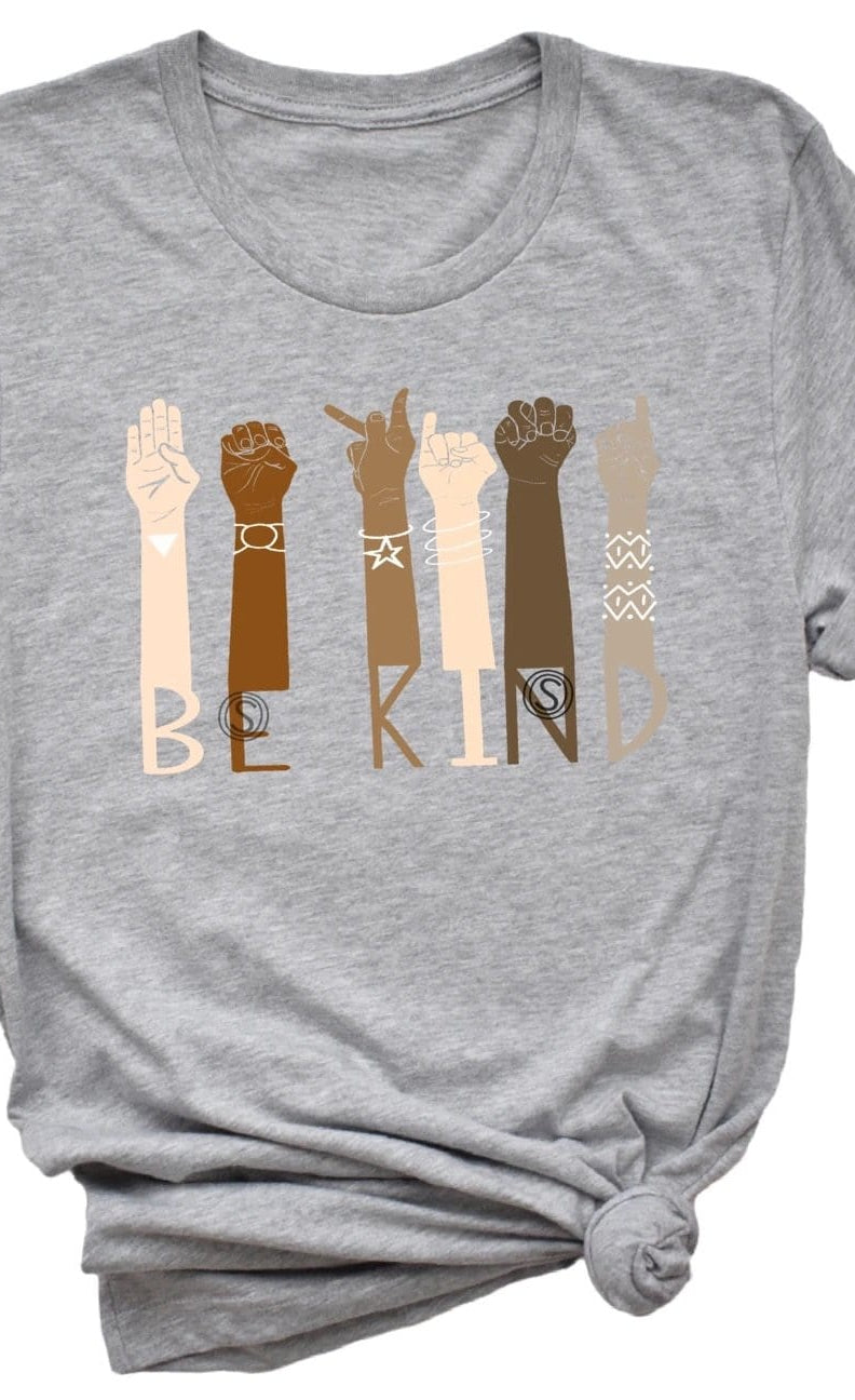 Be Kind Sign Language Graphic T #143-Graphic T-Stay Foxy Boutique, Florissant, Missouri