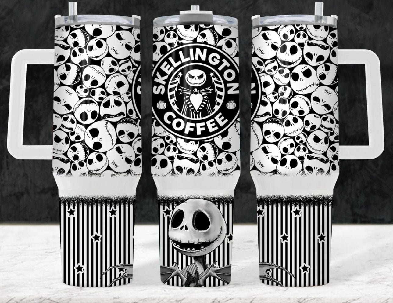 Black And White Coffee 40 oz Tumbler-Stay Foxy Boutique, Florissant, Missouri