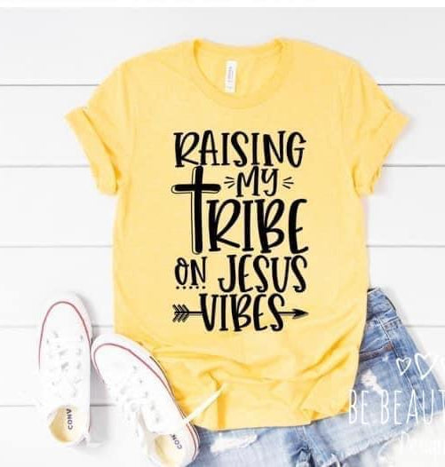 Raising My Tribe On Jesus Vibes Graphic T #234-Graphic T-Stay Foxy Boutique, Florissant, Missouri