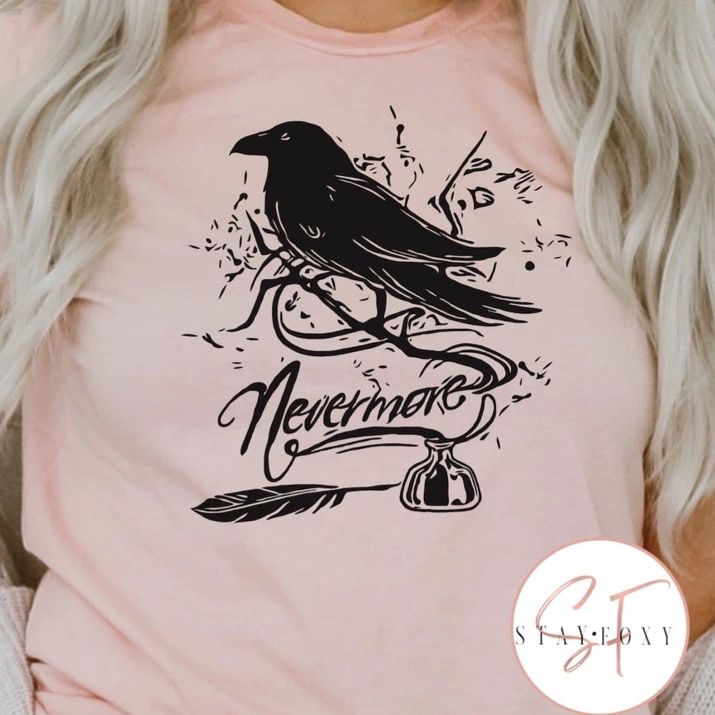 Nevermore Raven Graphic T #112-Graphic T-Stay Foxy Boutique, Florissant, Missouri