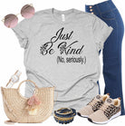 Just Be Kind Floral Graphic T-Graphic T-Stay Foxy Boutique, Florissant, Missouri