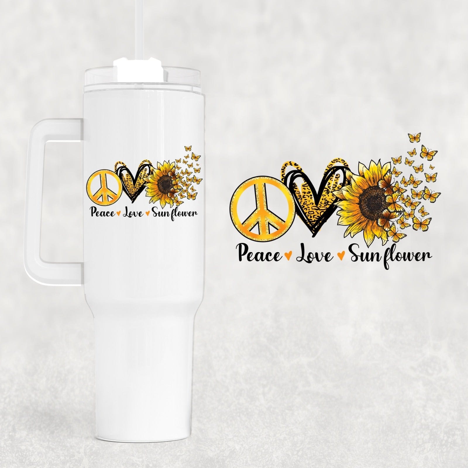 Peace And Love 40 oz Tumbler-Stay Foxy Boutique, Florissant, Missouri