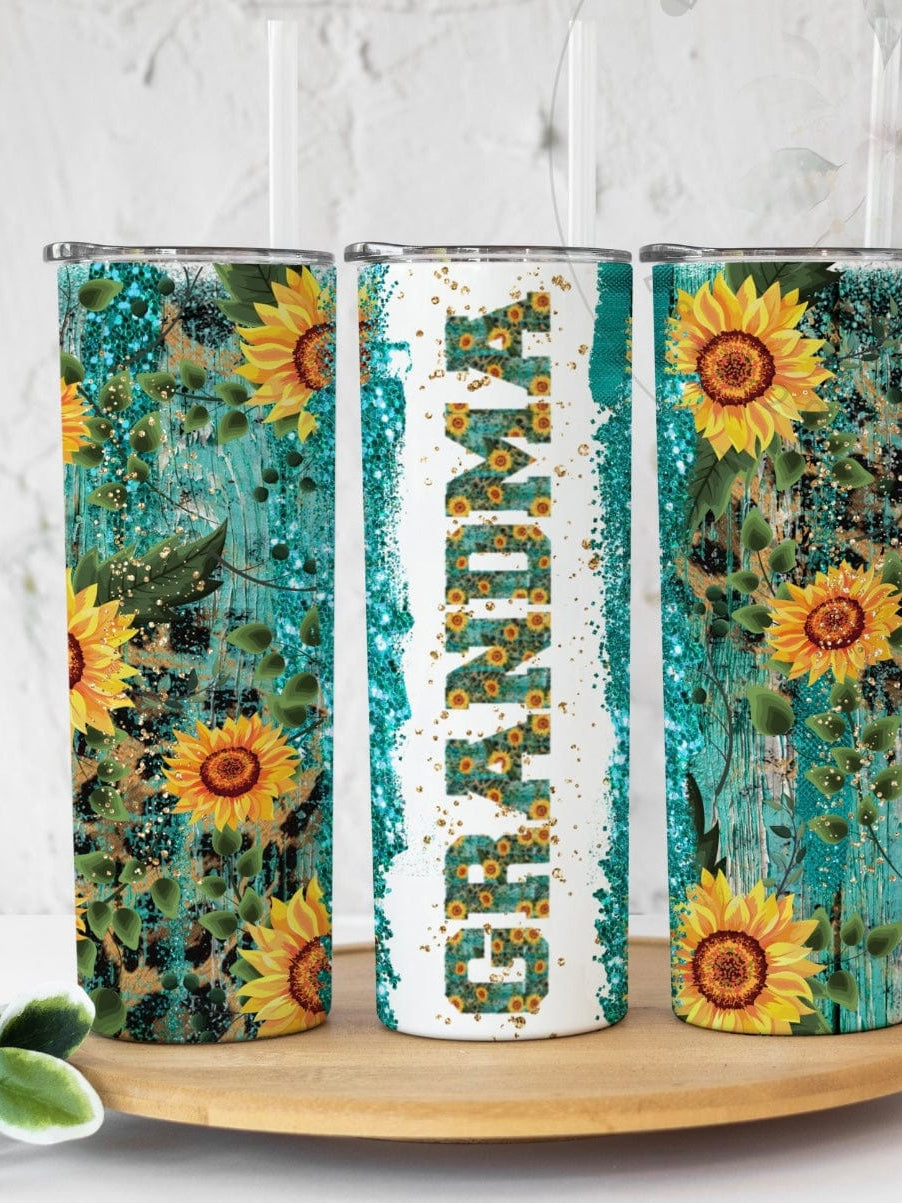 Turquoise Sunflower “Moms”Tumbler-Stay Foxy Boutique, Florissant, Missouri