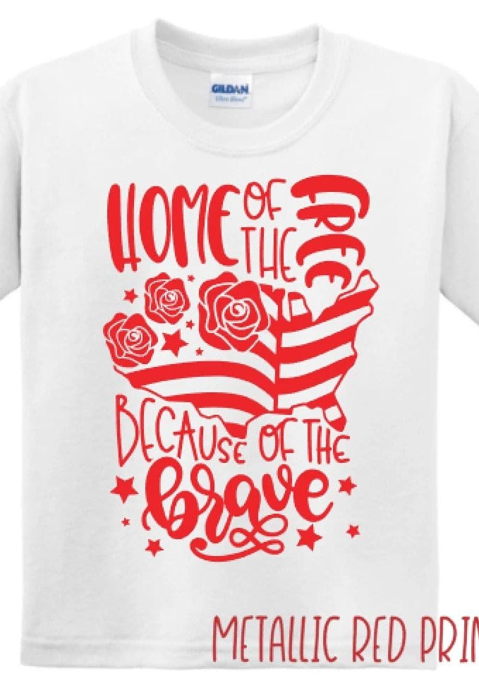 Home of the Free Toddler and Kid Graphic T-Graphic T-Stay Foxy Boutique, Florissant, Missouri