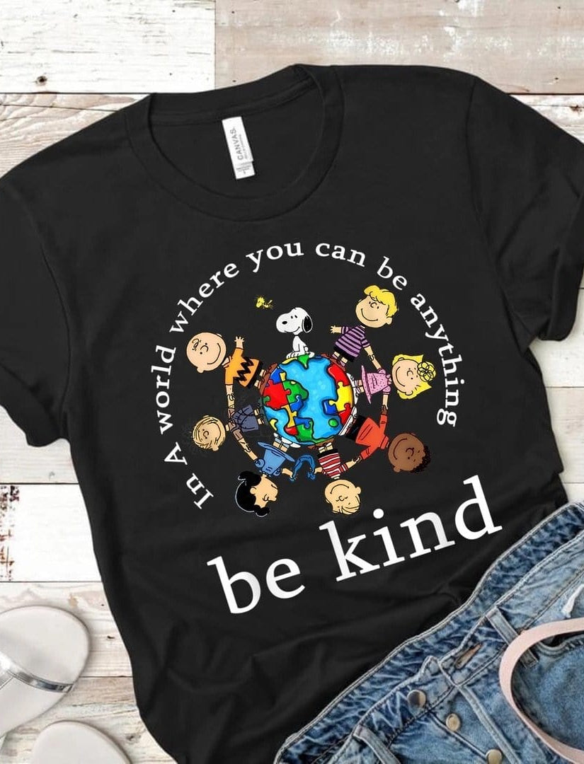In A World Where You Can Be Anything, Be Kind Graphic T-Graphic T-Stay Foxy Boutique, Florissant, Missouri