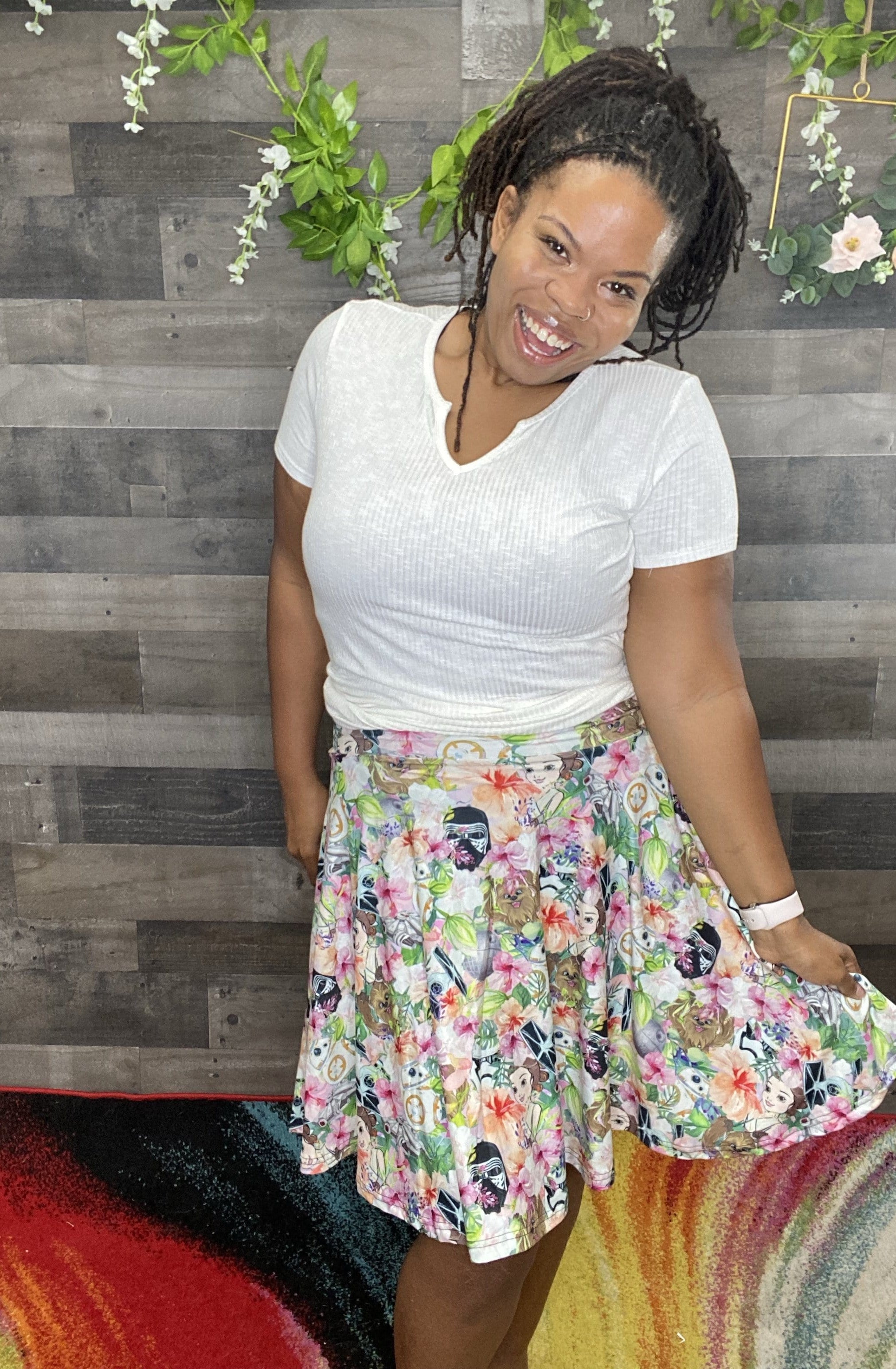 Zoe Swing Skirt: Floral SW Swing Skirt-Rebellious Rose Specialty Shoppe-Stay Foxy Boutique, Florissant, Missouri