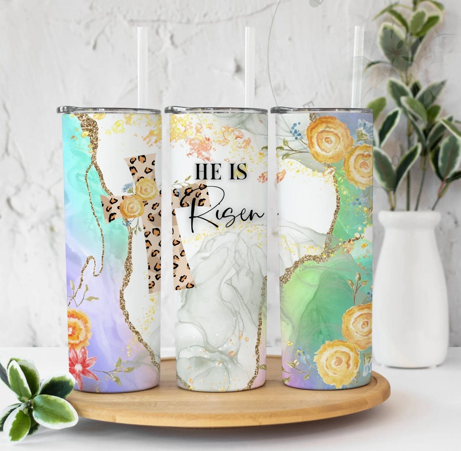 He Is Risen Geode Easter Tumbler-Stay Foxy Boutique, Florissant, Missouri