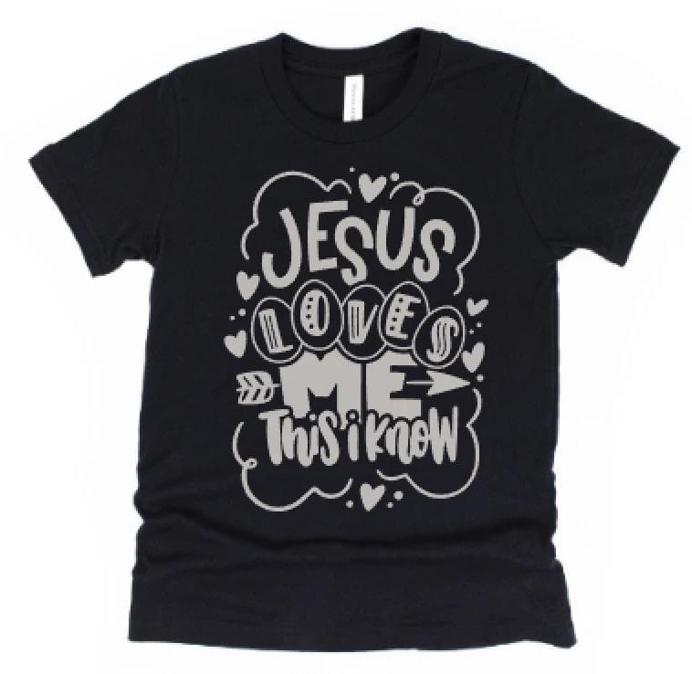 Jesus Loves Me Toddler and Kid Graphic T-Graphic T-Stay Foxy Boutique, Florissant, Missouri