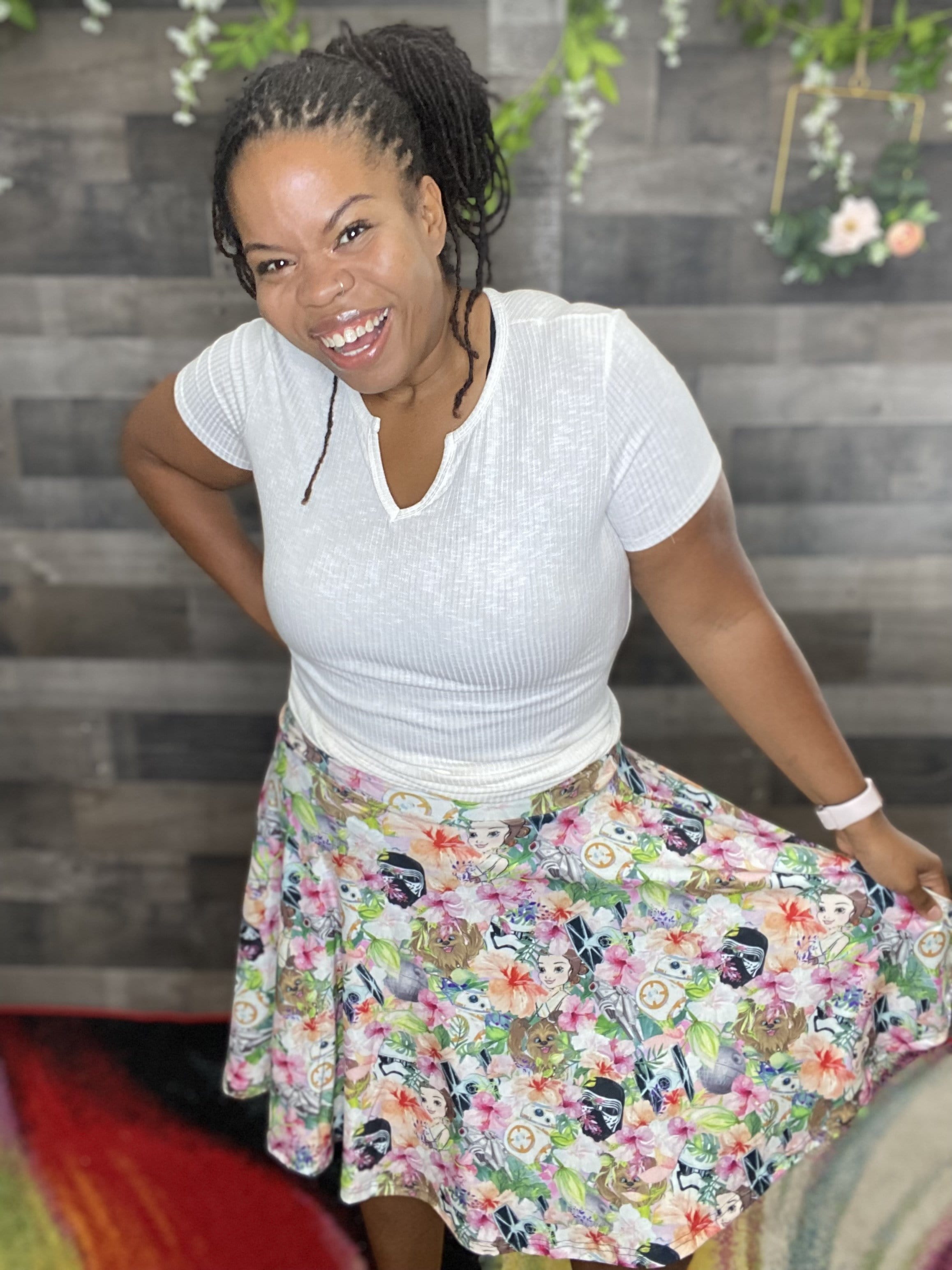 Zoe Swing Skirt: Floral SW Swing Skirt-Rebellious Rose Specialty Shoppe-Stay Foxy Boutique, Florissant, Missouri
