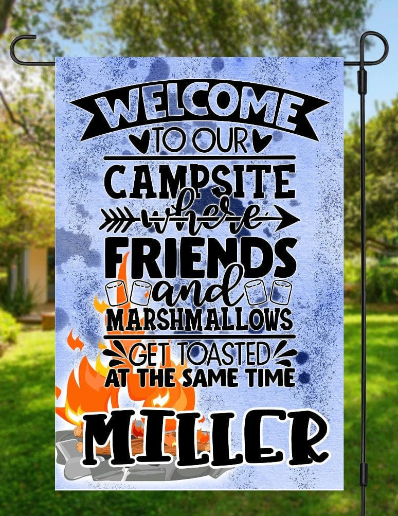 Welcome To Our Campsite Garden Flag *ADD A NAME*-Stay Foxy Boutique, Florissant, Missouri