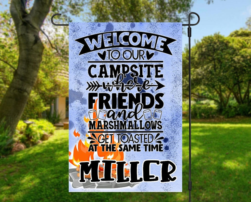 Welcome To Our Campsite Garden Flag *ADD A NAME*-Stay Foxy Boutique, Florissant, Missouri