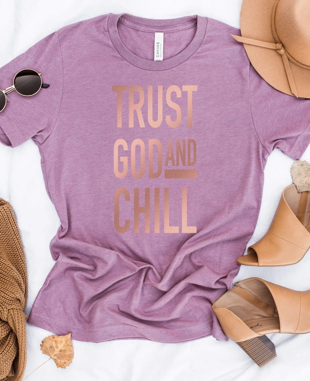 Trust God And Chill Graphic T #280-Graphic T-Stay Foxy Boutique, Florissant, Missouri