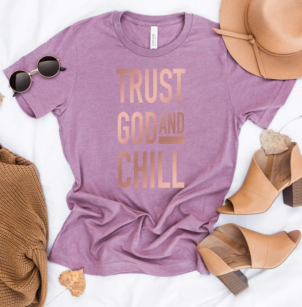Trust God And Chill Graphic T #280-Graphic T-Stay Foxy Boutique, Florissant, Missouri