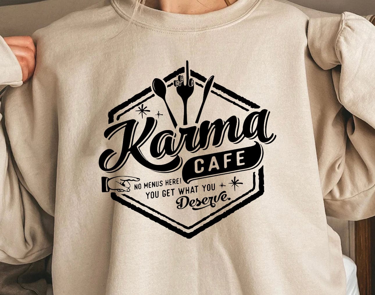 Karma Cafe Graphic T-Graphic T-Stay Foxy Boutique, Florissant, Missouri