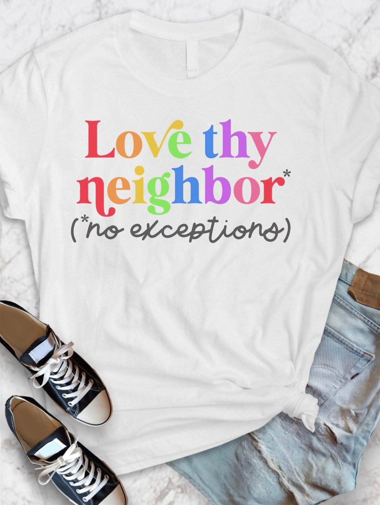 Love Thy Neighbor Graphic T-Graphic T-Stay Foxy Boutique, Florissant, Missouri