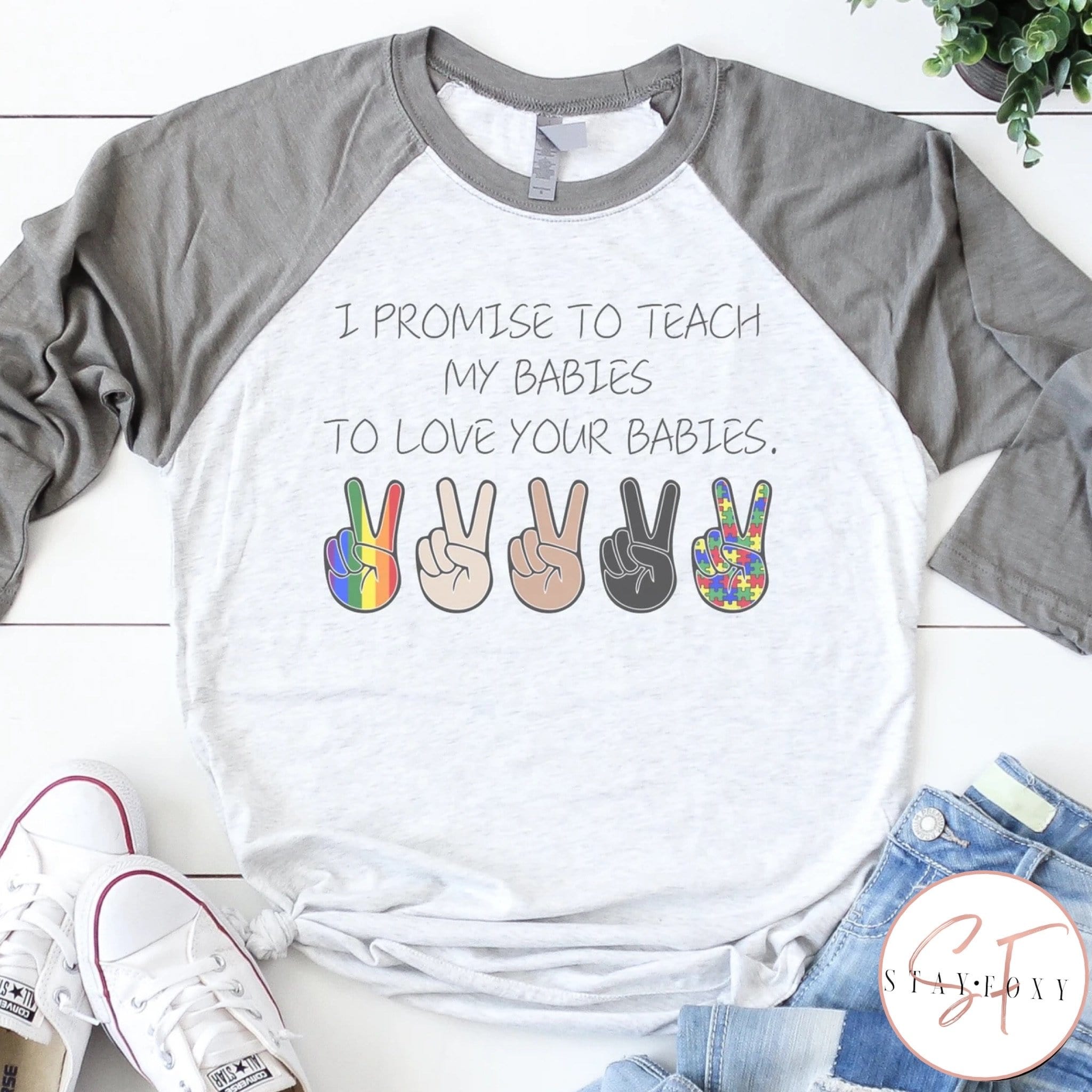 I Promise Peace Sign Graphic T-Graphic T-Stay Foxy Boutique, Florissant, Missouri