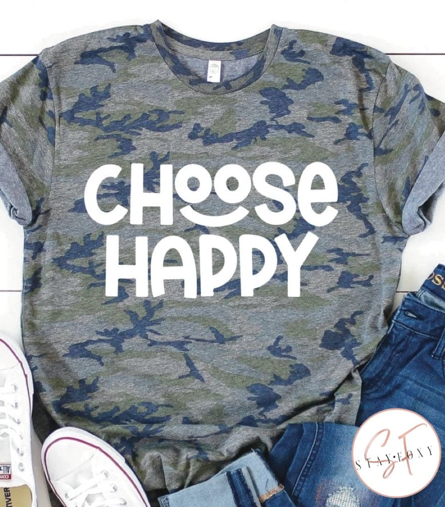 NEW Choose Happy Graphic T #327-Graphic T-Stay Foxy Boutique, Florissant, Missouri