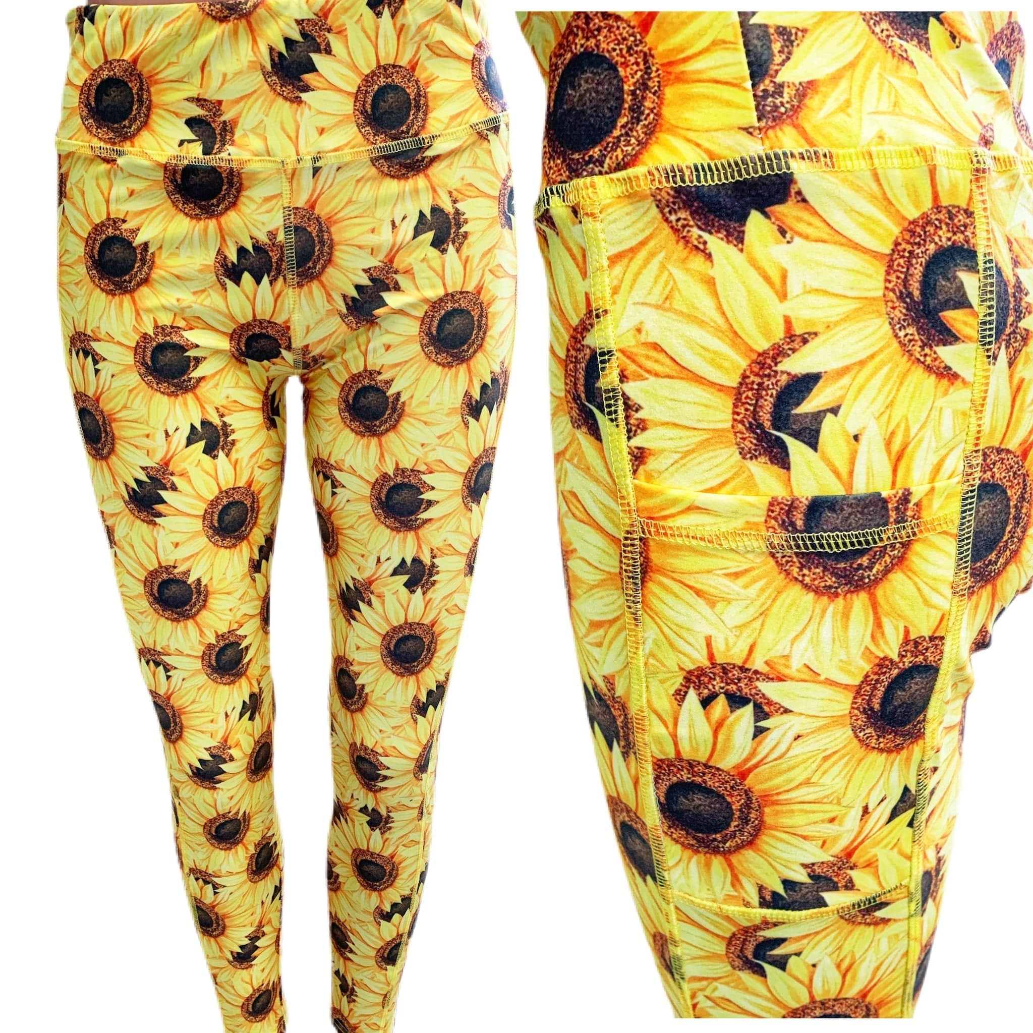 Sunflower Leggings-Stay Foxy Boutique, Florissant, Missouri