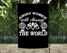 Angry Women Garden Flag-Stay Foxy Boutique, Florissant, Missouri