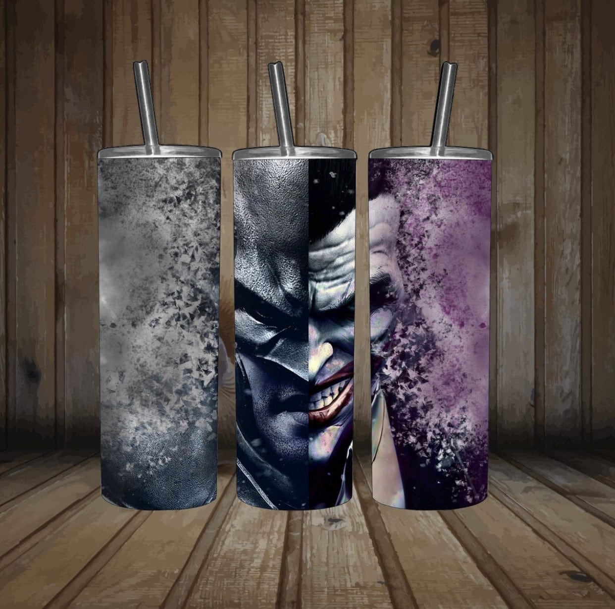 Batman/Joker Tumbler-Drinkware-Stay Foxy Boutique, Florissant, Missouri