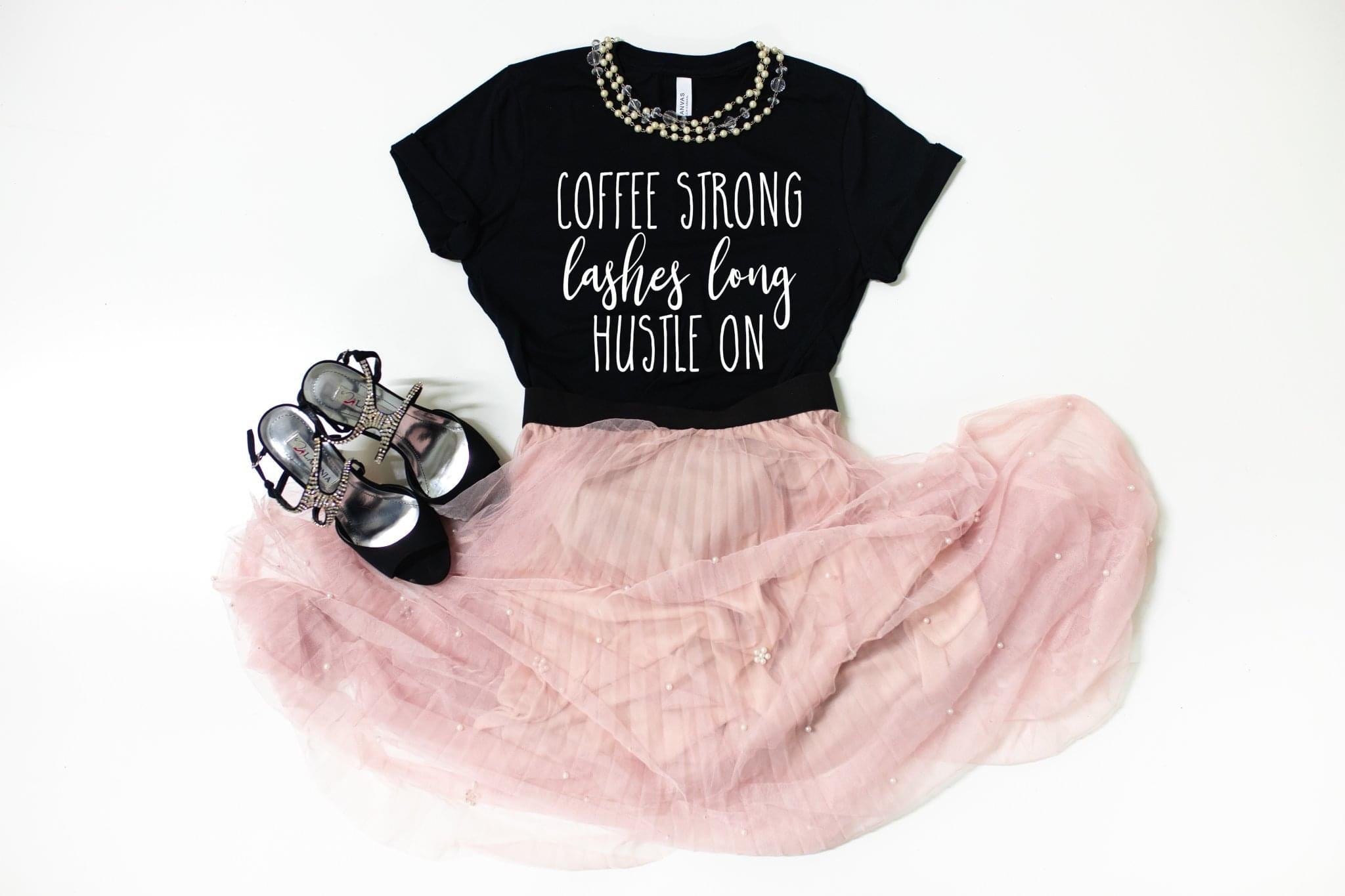 Coffee Strong Graphic T #177-Graphic T-Stay Foxy Boutique, Florissant, Missouri
