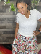 Zoe Swing Skirt: Floral Horror-Rebellious Rose Specialty Shoppe-Stay Foxy Boutique, Florissant, Missouri