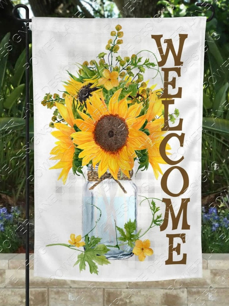 Sunflower Welcome Garden Flag-Stay Foxy Boutique, Florissant, Missouri