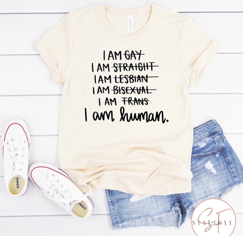 I Am Human Graphic T #225-Graphic T-Stay Foxy Boutique, Florissant, Missouri