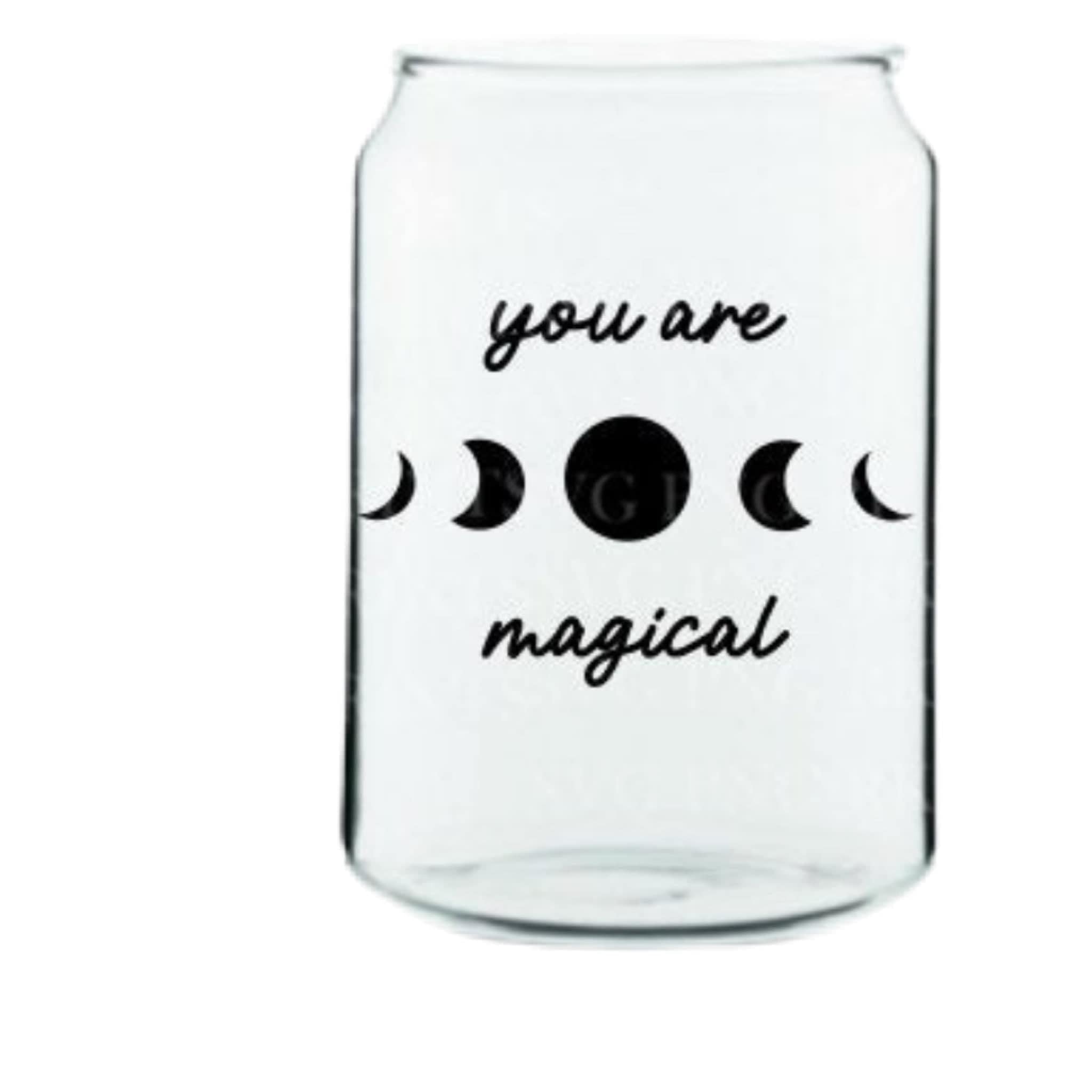 Your Are Magical Glass Cup with clear straw and bamboo lid-Stay Foxy Boutique, Florissant, Missouri