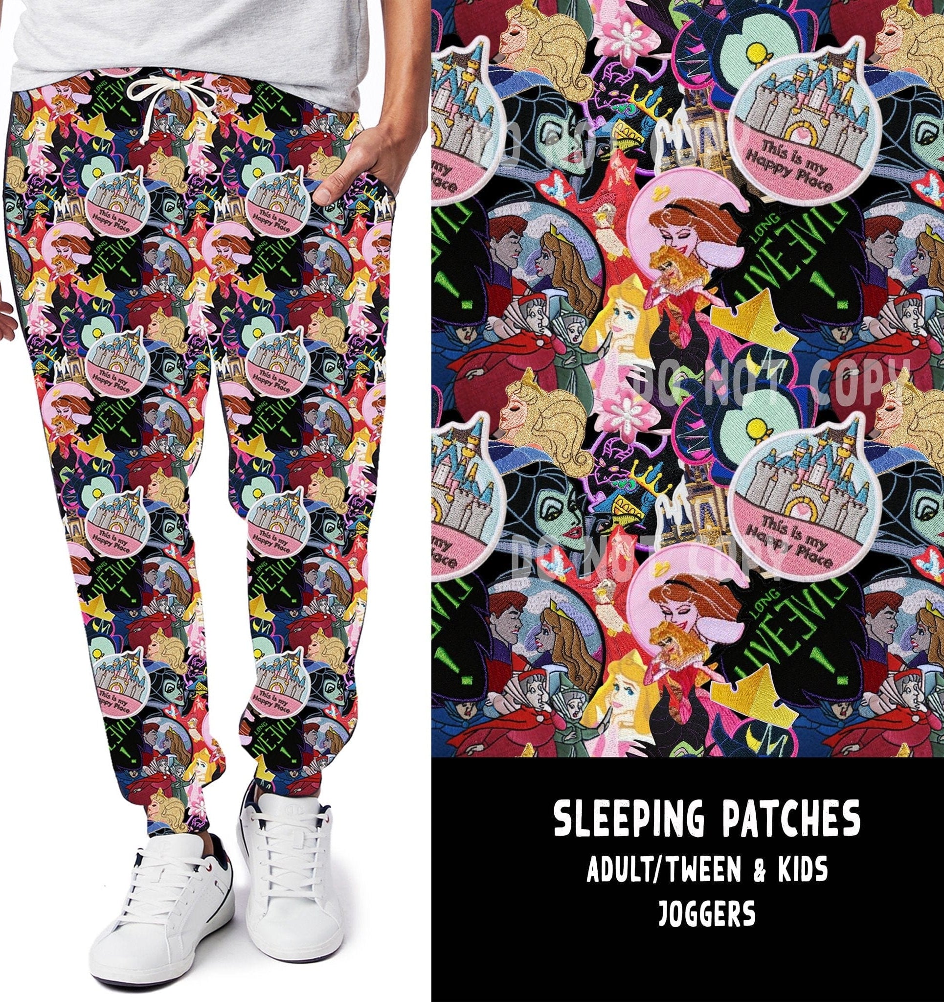 PATCH RUN-SLEEPING PATCHES LEGGINGS/JOGGERS-Stay Foxy Boutique, Florissant, Missouri