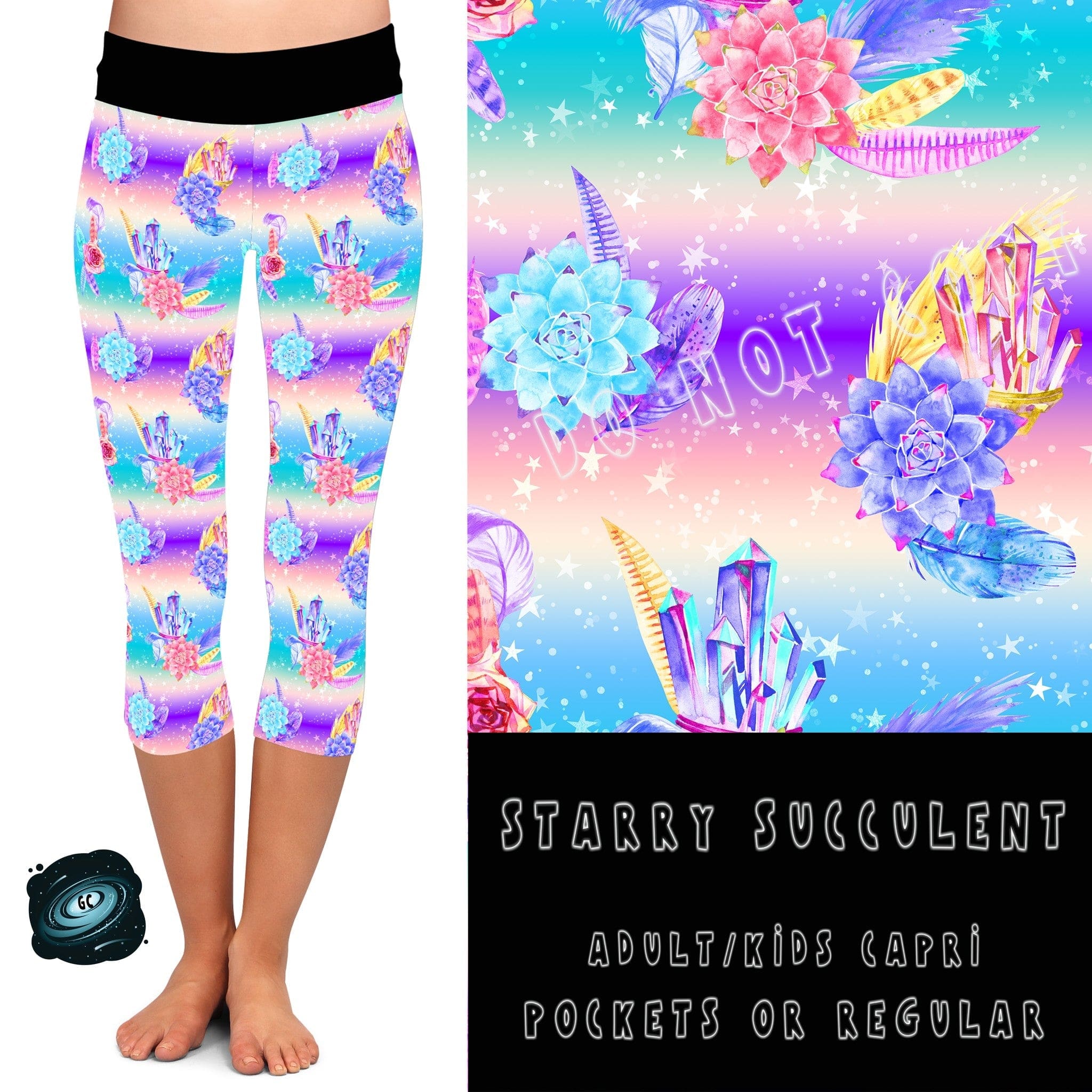 BATCH 65- STARRY SUCCULENT LEGGINGS/CAPRI/JOGGERS-Stay Foxy Boutique, Florissant, Missouri