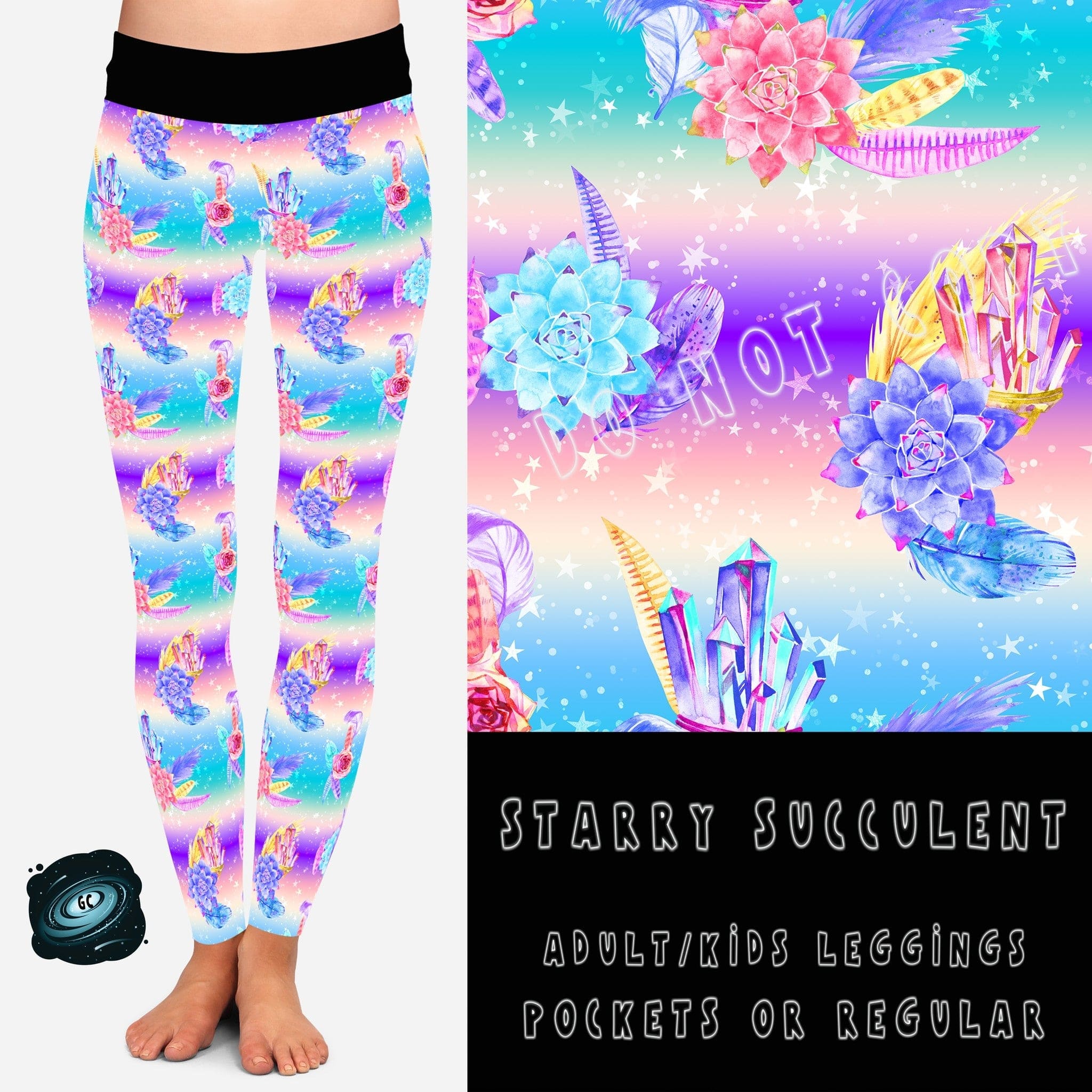 BATCH 65- STARRY SUCCULENT LEGGINGS/CAPRI/JOGGERS-Stay Foxy Boutique, Florissant, Missouri